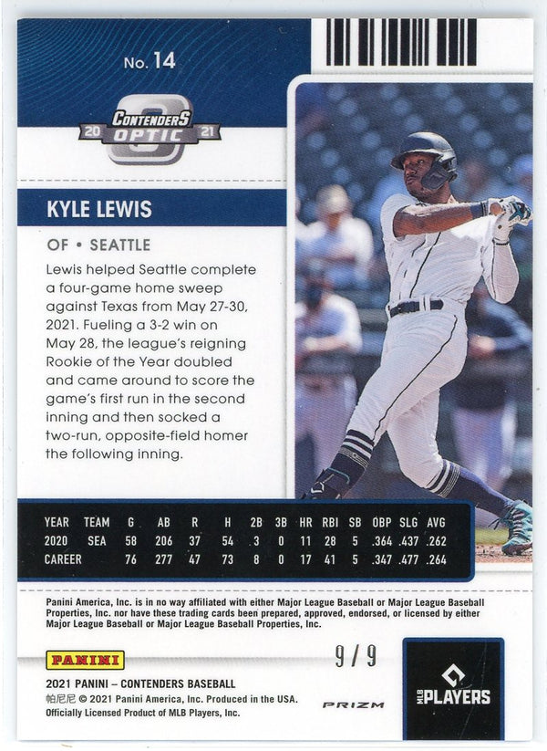 Kyle Lewis 2021 Panini Contenders Optic Season Ticket Pink Prizm Card #14