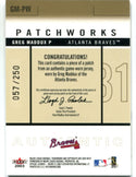 Greg Maddux 2003 Fleer Patchworks Patch Card #GMPW /250