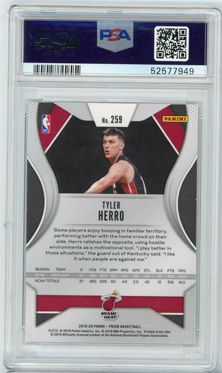 Tyler Herro 2019 Panini Prizm #259 (PSA Mint) Base RC