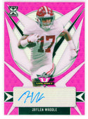 Jaylen Waddle Autographed 2021 Leaf Valiant Pink Rookie Card #BA-JW1