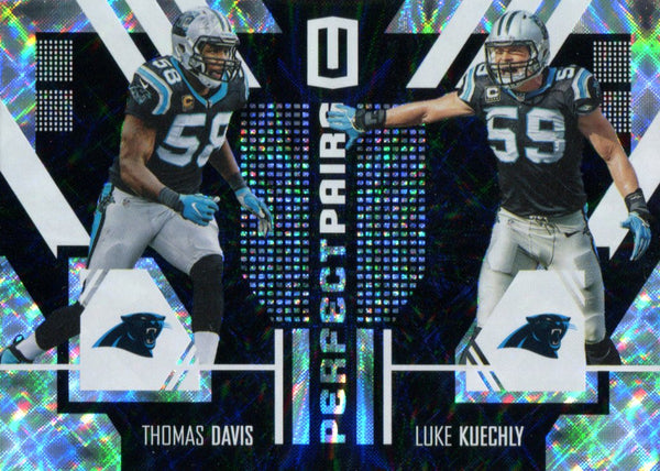 Luke Kuechly & Thomas Davis 2017 Panini Unparalleled Perfect Pair Insert Card