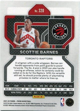 Scottie Barnes 2022 Panini Prizm Rookie Card