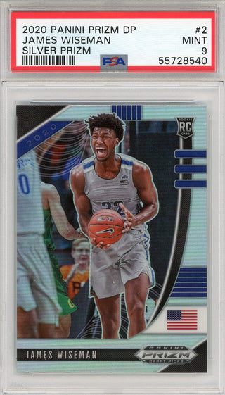 James Wiseman 2020 Panini Prizm Draft Pick Silver Rookie Card #2 (PSA)