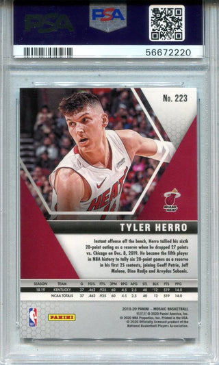 Tyler Herro 2019 Panini Mosaic #223 PSA Mint 9/Auto Authentic Card