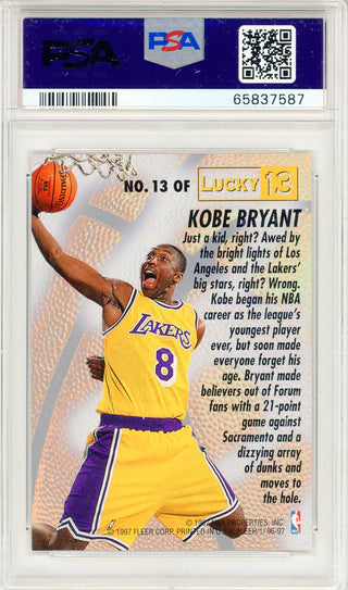 Kobe Bryant 1996 Fleer Lucky 13 Rookie Card #13 (PSA NM-MT 8)