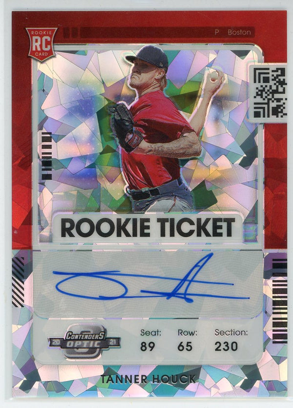 Tanner Houck Autographed 2021 Panini Contenders Optic Rookie Ticket Cracked Ice Card #107