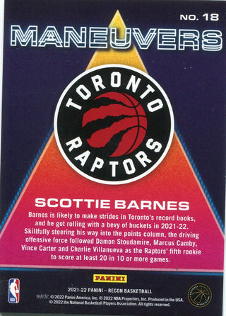 Scottie Barnes 2022 Panini Recon Maneuvers Rookie Card