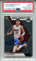 Tyler Herro 2019 Panini Mosaic #223 PSA Mint 9/Auto Authentic Card