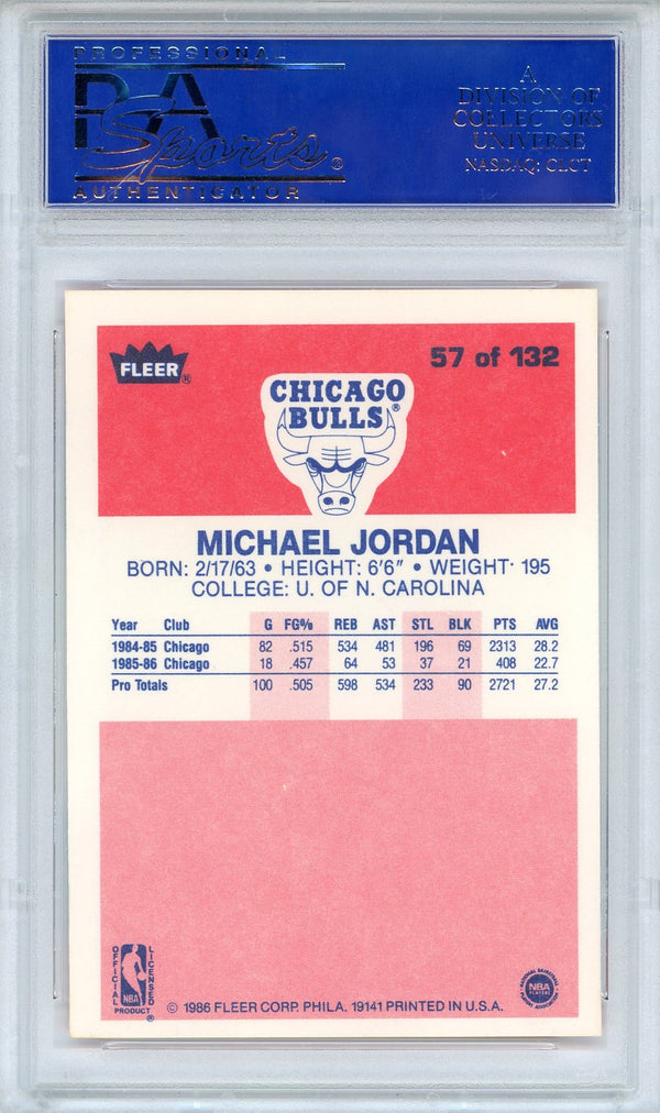 Michael Jordan 1986 Fleer Rookie Card #57 (PSA Mint 9)