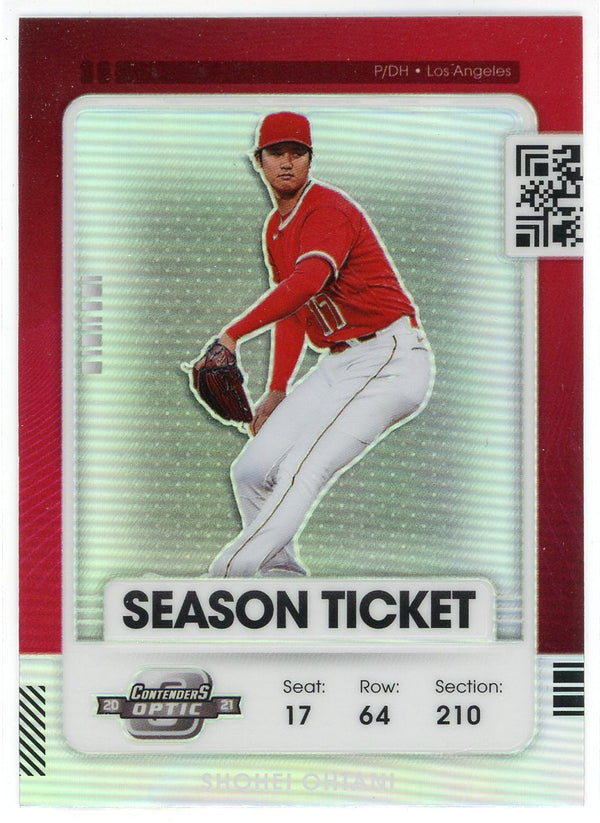 Shohei Ohtani 2021 Panini Contenders Optic Season Ticket Silver Prizm Card #100