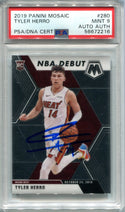 Tyler Herro 2019 Panini Mosaic #223 PSA Mint 9/Auto Authentic Card