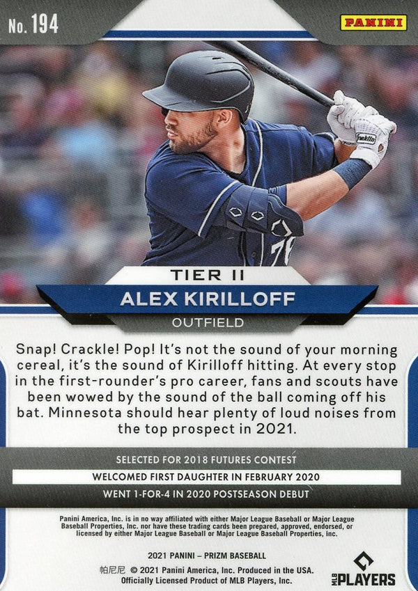 Alex Kirilloff 2021 Panini Prizm Rookie Card