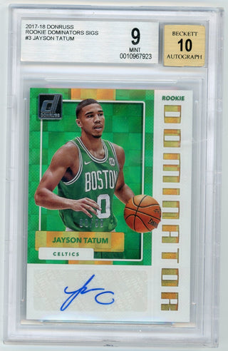 Jayson Tatum 2017-18 Panini Donruss Rookie Dominatiors BGS 9 AUTO 10  /99