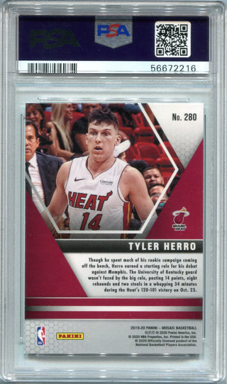 Tyler Herro 2019 Panini Mosaic #223 PSA Mint 9/Auto Authentic Card