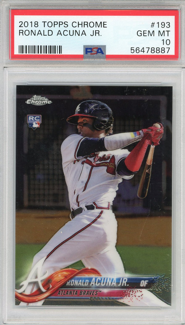 Ronald Acuna Jr. 2018 Topps Chrome Rookie Card #193 (PSA)