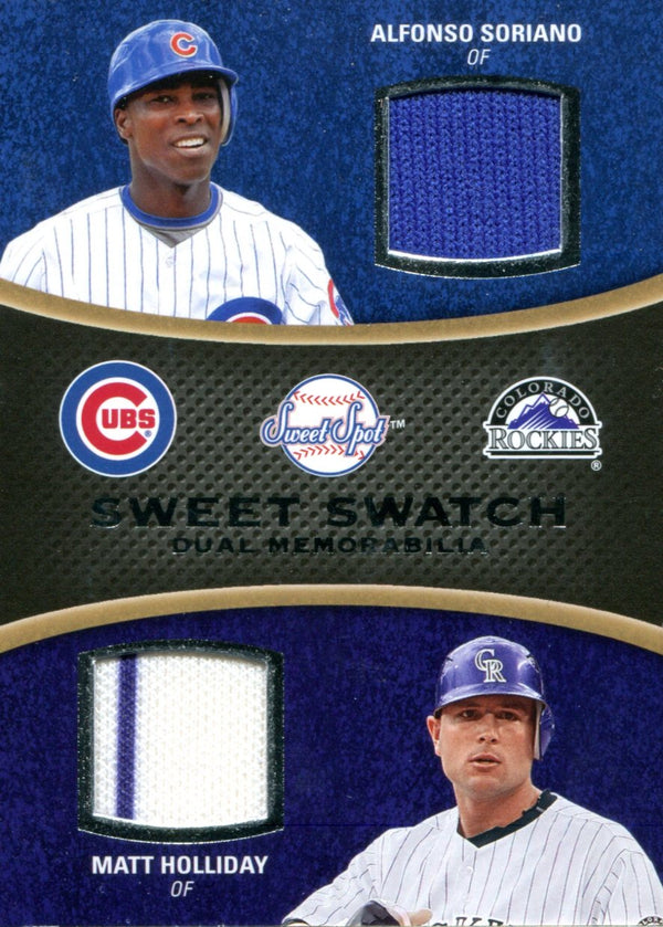 Alfonso Soriano & Matt Holliday 2008 Upper Deck Sweet Spot Jersey Card