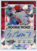 Jo Adell Autographed 2021 Panini Contenders Optic Rookie Ticket Cracked Ice Card #121