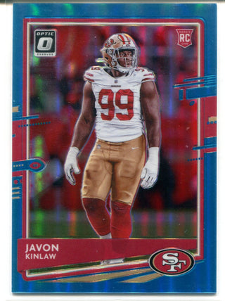 Javon Kinlaw 2020 Panini Donruss Optic Rated Blue Prizm Rookie Card #115