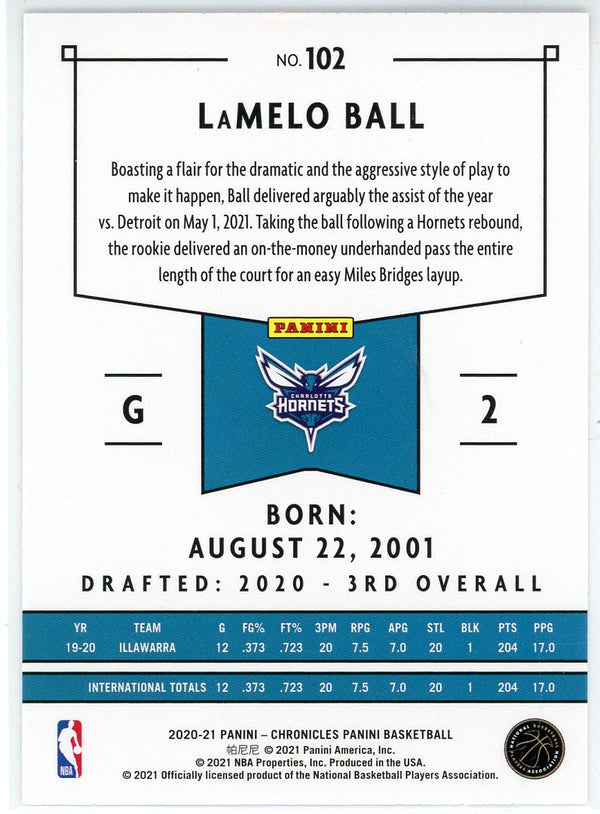 LaMelo Ball 2020-21 Panini Chronicles Rookie Card #102