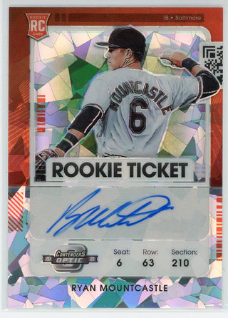 Ryan Mountcastle Autographed 2021 Panini Contenders Optic Rookie Ticket Cracked Ice Card #105