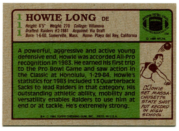 Howie Long AFC Pro Bowl 1984