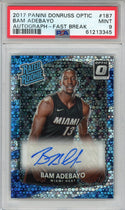 Bam Adebayo Autographed 2017 Panini Donruss Optic Fast Break Prizm Rookie Card #187 (PSA Mint 9)