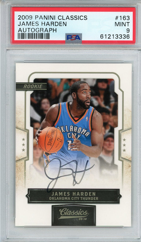 James Harden Autographed 2009 Panini Classics Rookie Card #163 (PSA Mint 9)