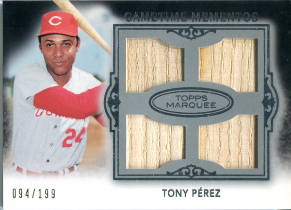 Tony Perez 2011 Topps Marquee Gametime Mementos Bat Card