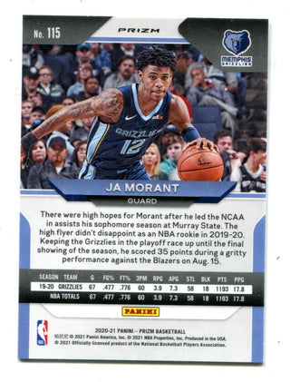 Ja Morant 2020-21 Panini Fast Break Hyper Prizm #115 Card