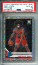 Coby White 2019-20 Panini Donruss Optic Rated Rookie Fanatics Prizm Card #180 (PSA)