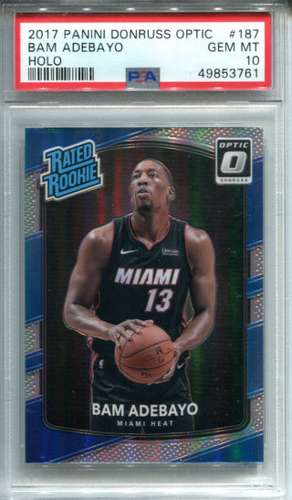 Bam Adebayo 2017-18 Donruss Optic Rated Rookie Holo Card #187 PSA 10