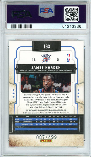 James Harden Autographed 2009 Panini Classics Rookie Card #163 (PSA Mint 9)