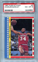 Charles Barkley 1987-88 Fleer Sticker #6 PSA NM 8 Card