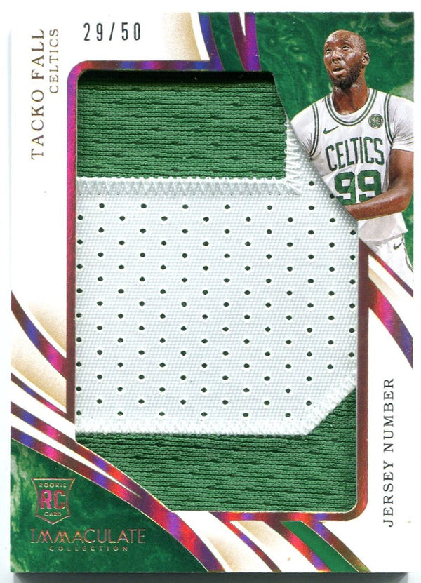 Tacko Fall Panini Immaculate Rookie Patch Jersey Number 29/50