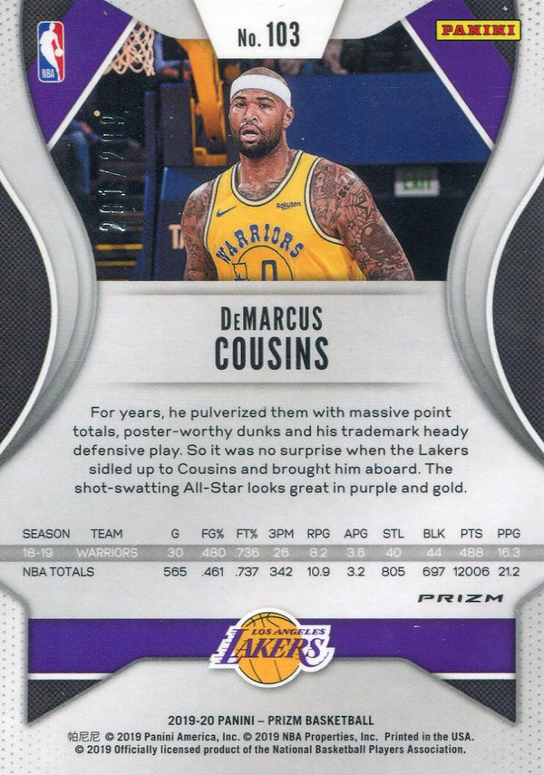 DeMarcus Cousins 2019-20 Panini Prizm Red Card 281/299