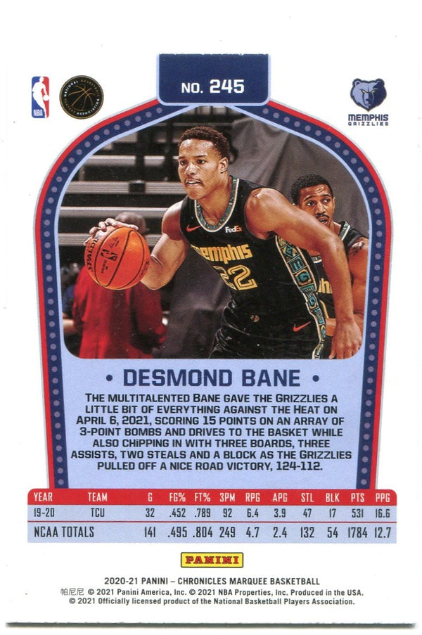 Desmond Bane Panini Marquee 2021 Rookie