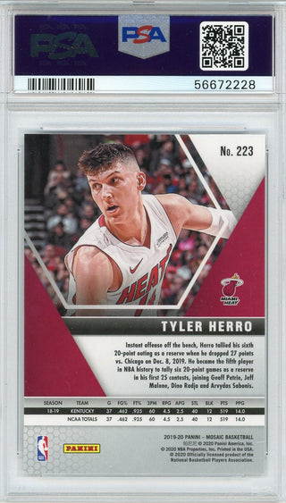 Tyler Herro Autographed 2019 Panini Mosaic Rookie Card #223 (PSA)