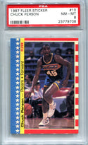 Chuck Person 1987 Fleer Sticker #10 PSA NM 8 Card