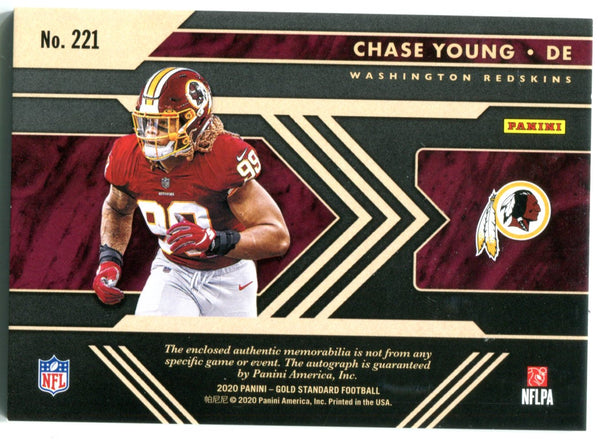 Chase Young Autographed 2020 Panini Gold Standard Rookie Jersey Card