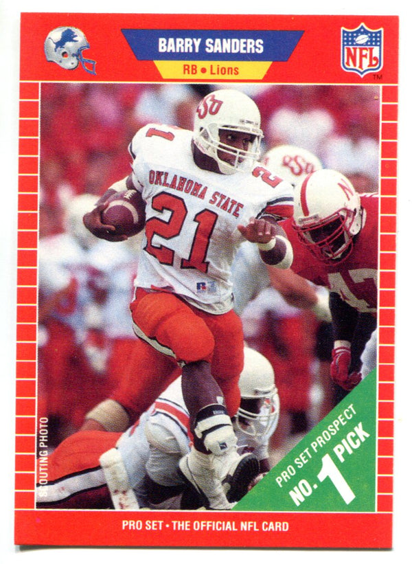 Barry Sanders 1989 Pro Set Rookie Card #494