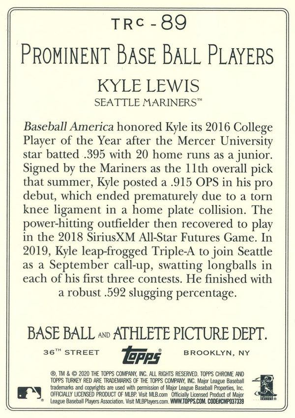 Kyle Lewis 2020 Topps Chrome Rookie Card