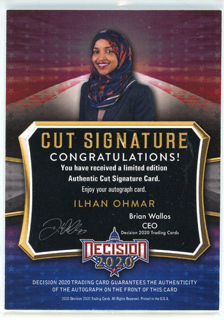 Ilhan Ohmar Autographed 2020 Leaf Decision Cut Card