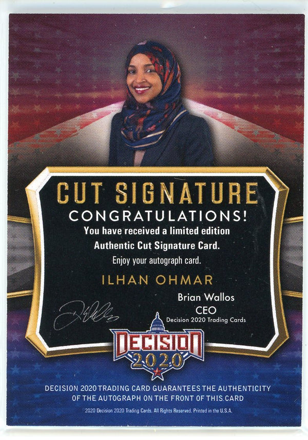 Ilhan Ohmar Autographed 2020 Leaf Decision Cut Card