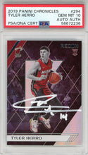 Tyler Herro Autographed 2019 Panini Chronicles Recon Rookie Card #294 (PSA)