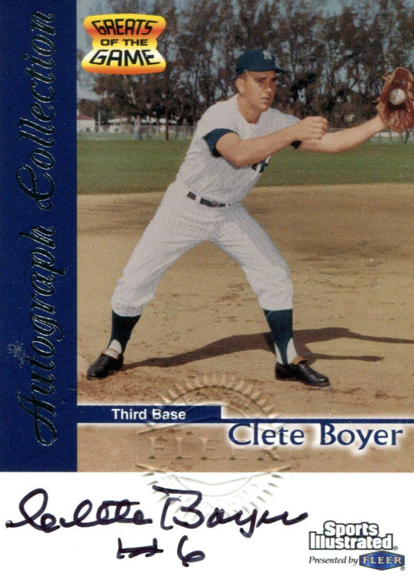 Clete Boyer Autographed Fleer Card