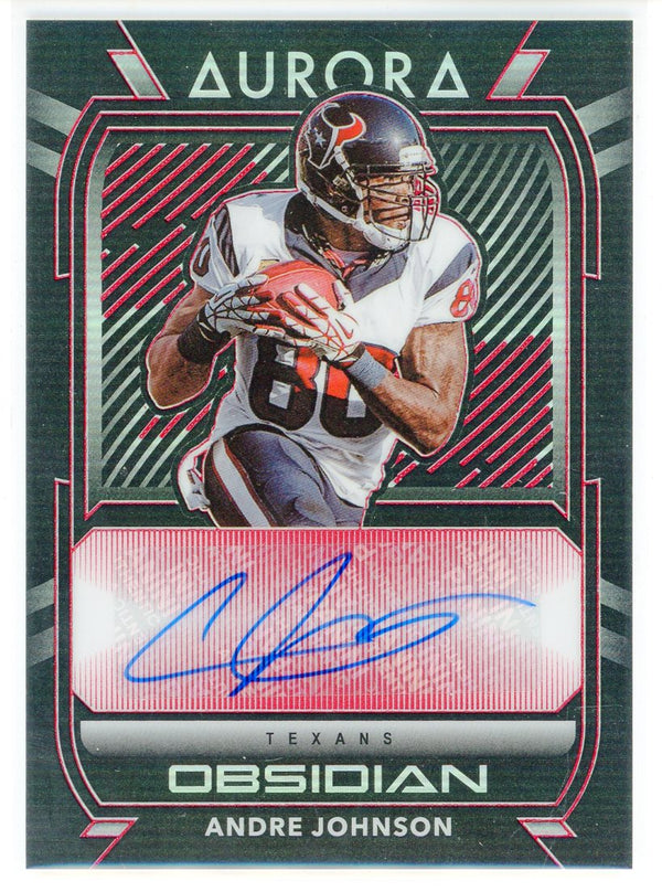 Andre Johnson Autographed 2020 Panini Obsidian Aurora Card #AA4