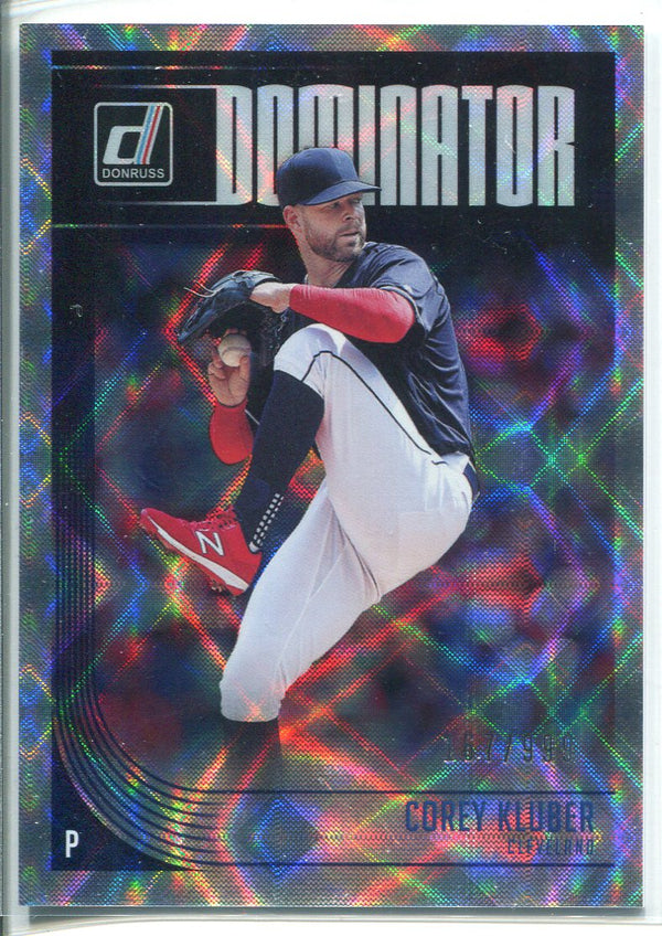 Corey Kluber 2018 Panini Donruss Domination Insert Card