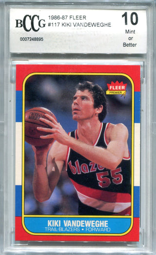 Kiki Vandeweghe 1986-87 Fleer Premier #117 BCCG NM 10 Card