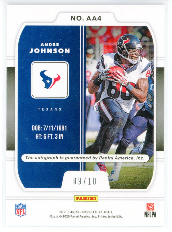 Andre Johnson Autographed 2020 Panini Obsidian Aurora Card #AA4