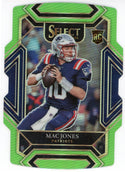 Mac Jones 2021 Panini Select Green Prizm Die Cut Rookie Card #251